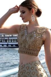 Golden Colour Lehenga Choli for Indian Bridal Wear 2022