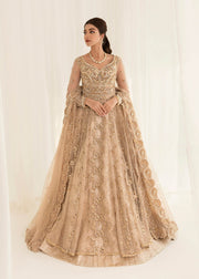 Golden Gown Lehenga Dress for Pakistani Bridal Wear