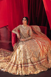 Golden Indian Bridal Wear Lehenga 
