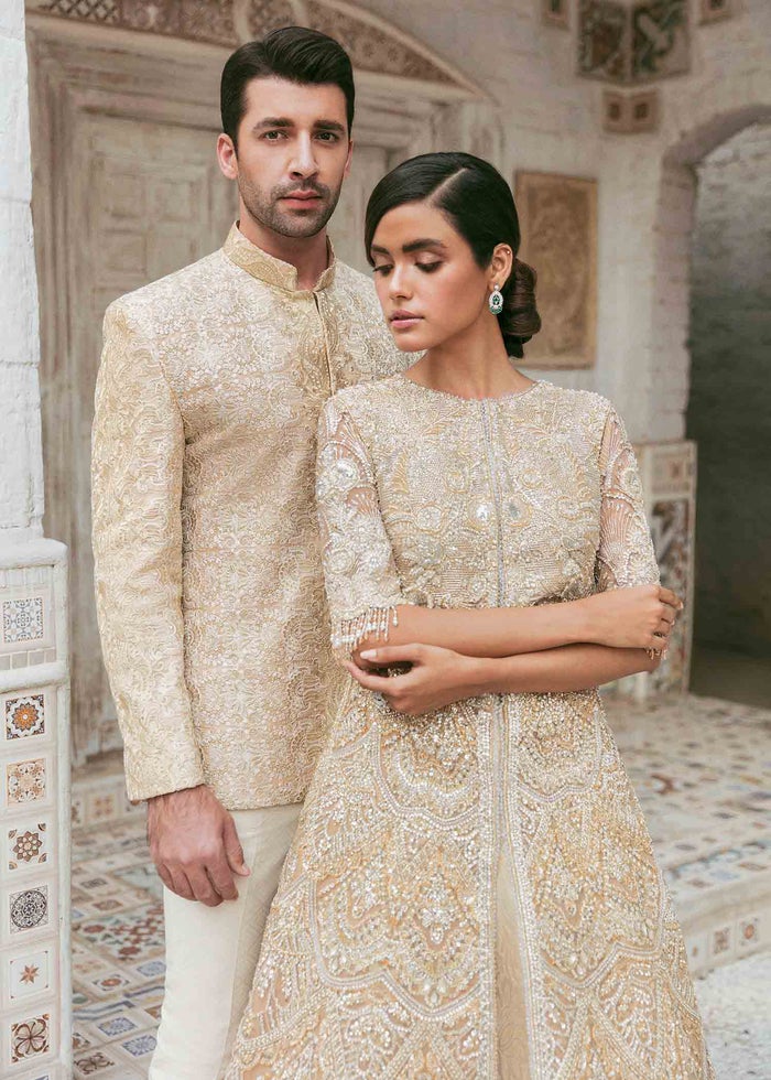 Golden Indian Lehenga Bridal Dress 