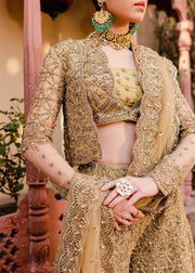 Golden Jacket Lehenga Choli for Indian Bridal Wear