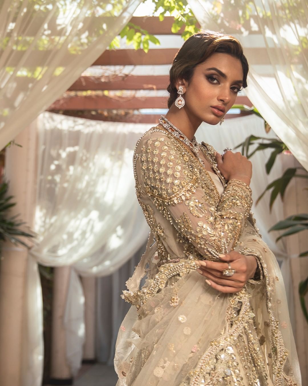 Golden Lehenga Choli Style Gown