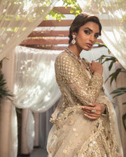 Golden Lehenga Choli Style Gown