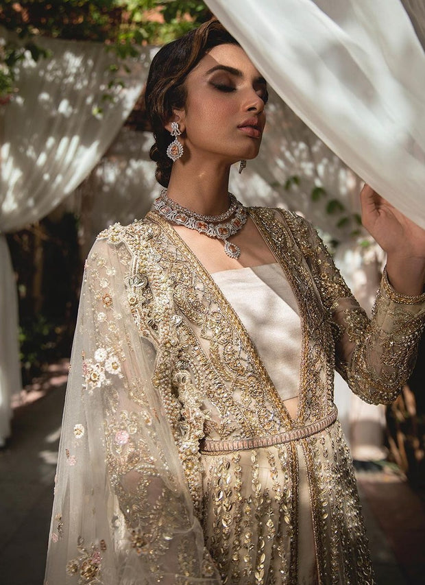 Golden Lehenga Choli Style Gown