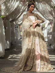 Golden Lehenga Choli Style Gown for Indian Bridal Wear