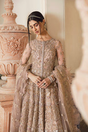 Golden Lehenga for Bride in Long Frock Style 2022