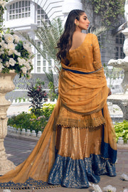 Golden Lehenga with Frock Mehndi Dress