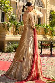 Golden Lehenga with Maroon Dupatta