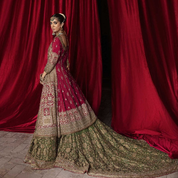 Velvet Semi-Stitched Bridal heavy designer maroon color lehenga, Size: Free  Size