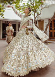 Golden White Bridal Lehenga 
