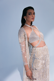 Golden White Lehenga Jacket Pakistani Wedding Dresses 2023