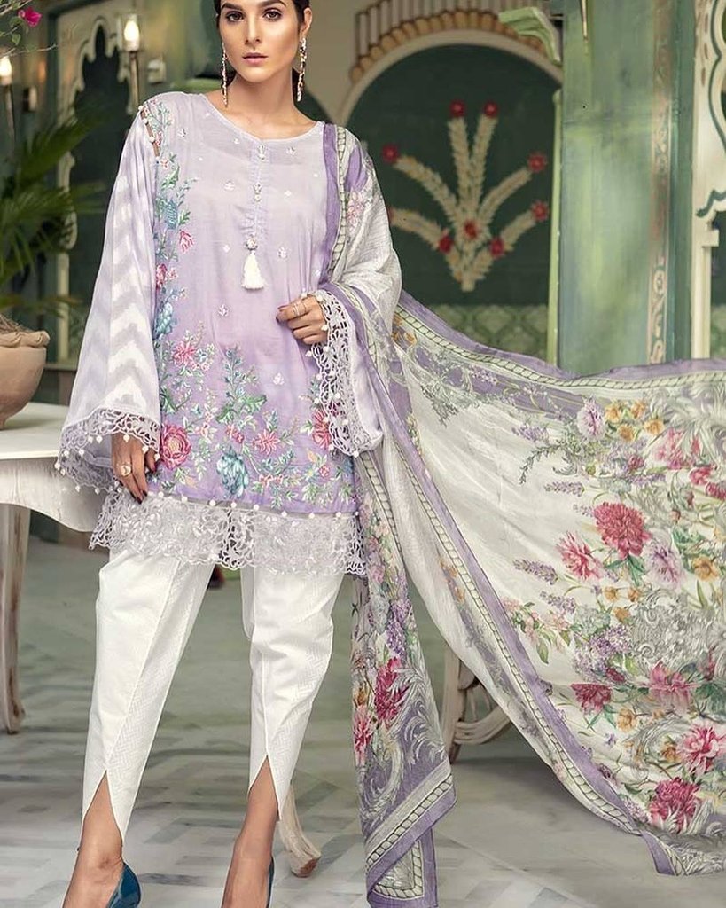 Gorgeous Jaal Work Lawn dress with Chiffon Dupatta by Maria B – Nameera by  Farooq