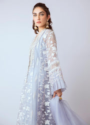 Pakistani gota embroidered dress in blue color # P2273