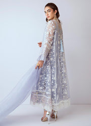 Pakistani gota embroidered dress in blue color # P2273