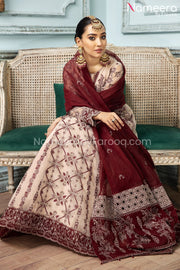 Gown Dress Pakistani for Girls in Tea Pink Shade Designer