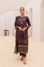 Grape Purple Paneled Lawn Kameez Trousers Pakistani Party Dress 2023