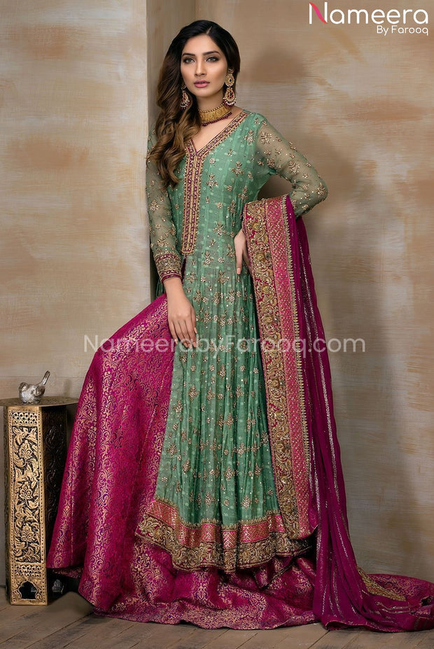 Green Bridal Dress Pakistani