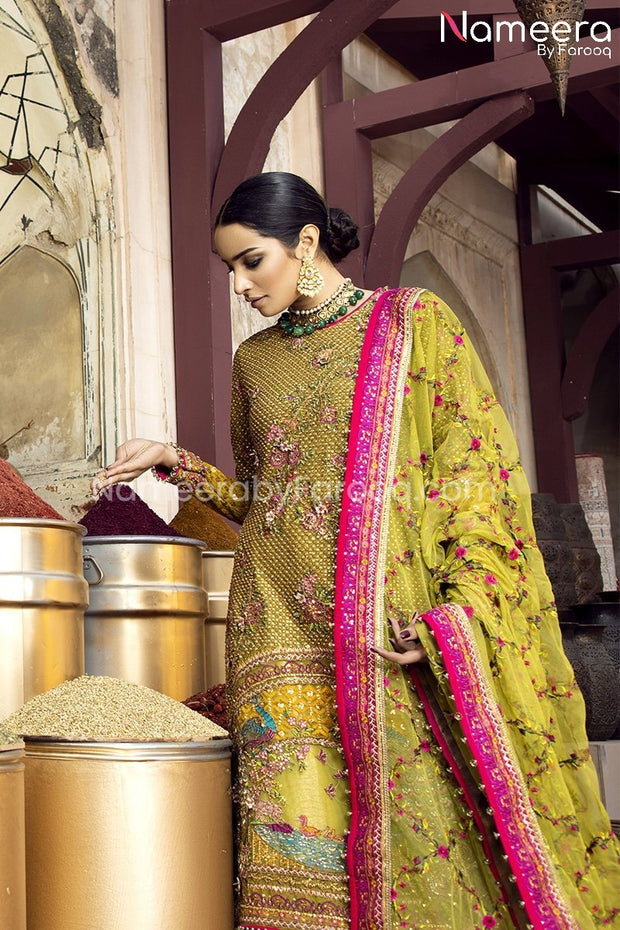 Green Bridal Dress Pakistani