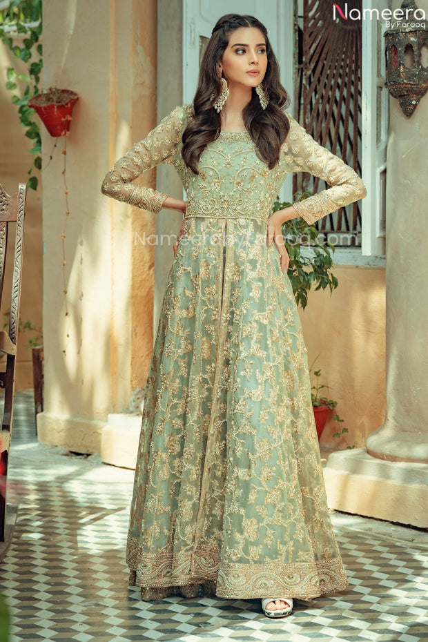 Embellished Green Bridal North Indian Lehenga Wedding Dress Nameera by Farooq Embellished Green Bridal North Indian Lehenga Wedding Dress Nameera by Farooq