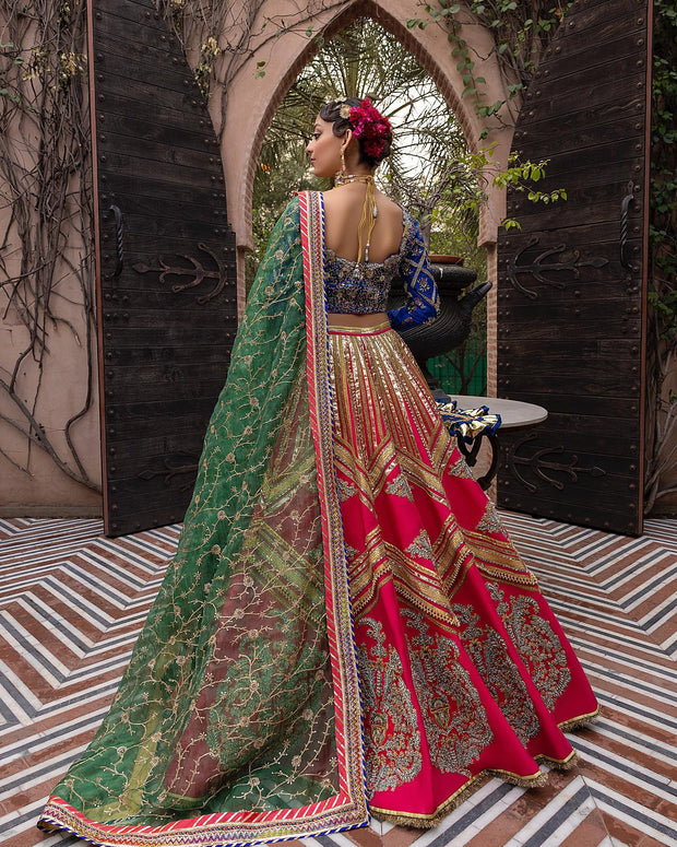 Green Garchola Lehenga Choli Dress