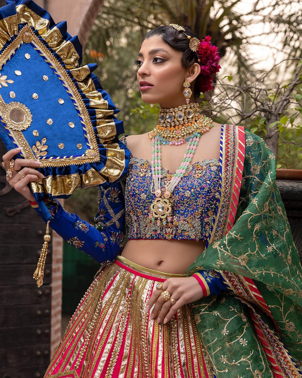 Green Garchola Lehenga Choli Dress 