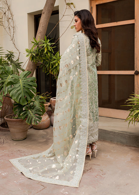 Green Gold Shirt Capri for Pakistani Wedding Dresses 2023