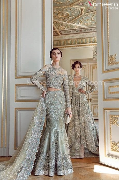 Green Lehenga Bridal Pakistani Designer Dress Online 2021