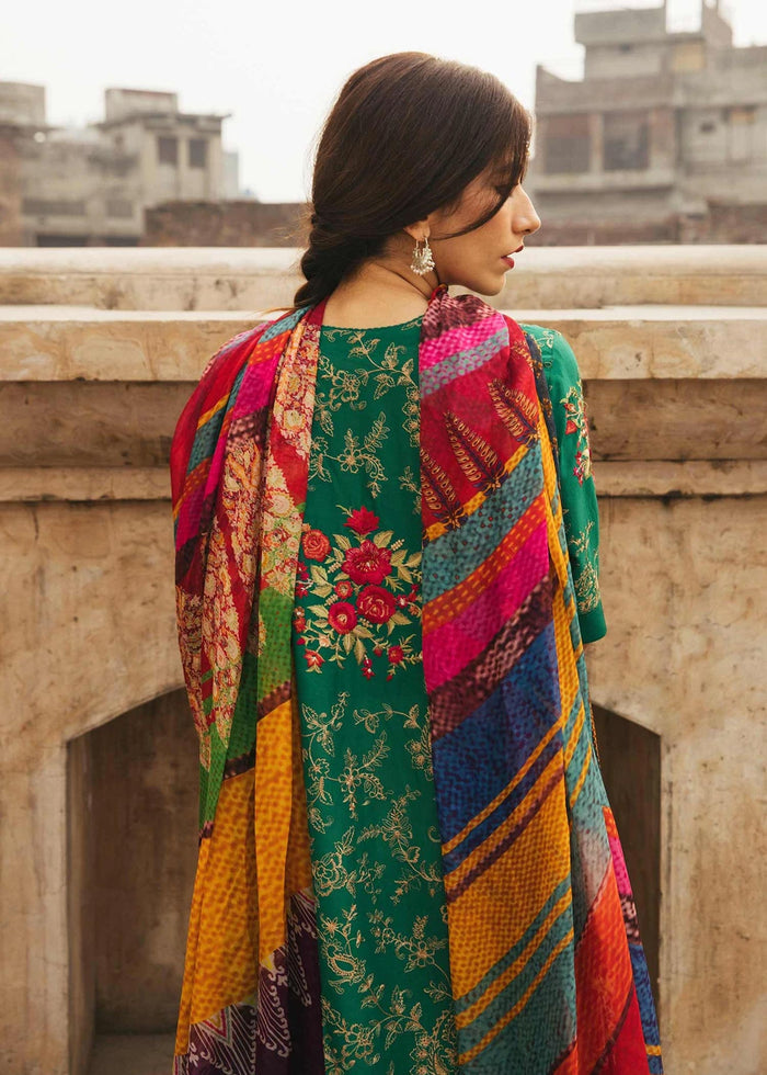 Green Long A-Line Shirt Sharara Pakistani Eid Dresses 2022