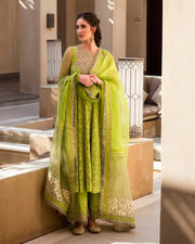Green Long Frock Salwar for Pakistani Wedding Dresses 2023