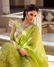 Green Long Frock Salwar for Pakistani Wedding Dresse