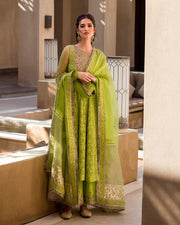 Green Long Frock Salwar for Pakistani Wedding Dresses
