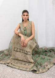 Green Long Kameez Skirt for Pakistani Wedding Dress 2023