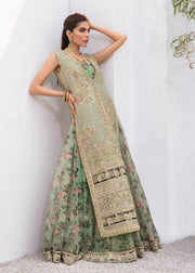 Green Long Kameez Skirt for Pakistani Wedding Dresses