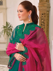Green Salwar Kameez Pakistani Eid Dress in Organza Online