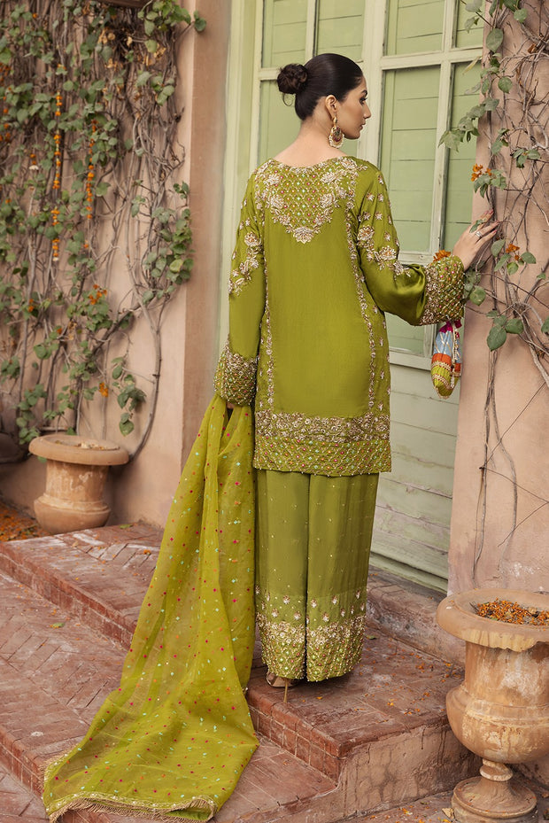 Green Sharara Salwar Kameez Pakistani Wedding Dresses – Nameera by Farooq