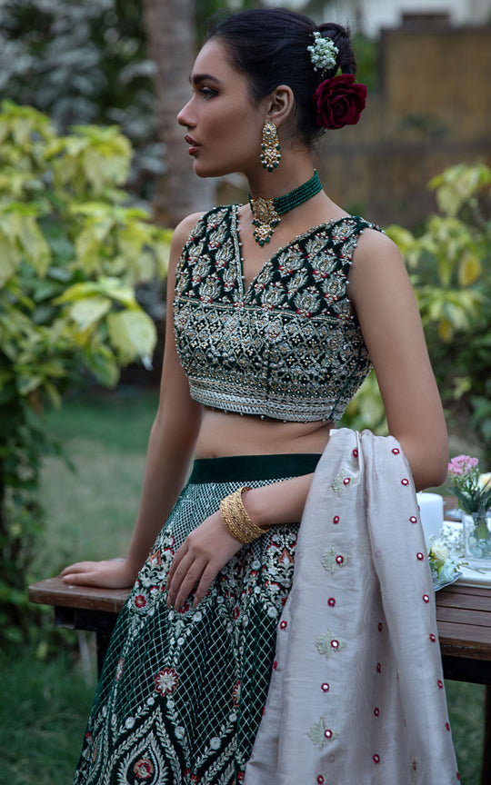 Green lehenga choli Bridal Wear