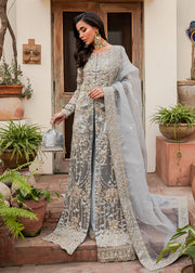 Grey Blue Shirt Sharara for Pakistani Wedding Dress