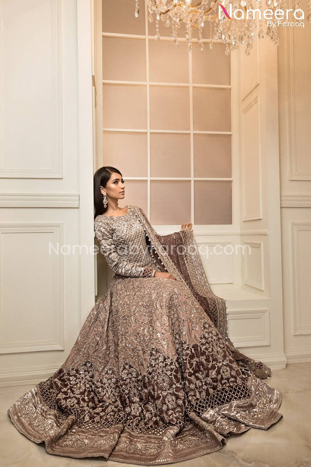 Grey Bridal Dress Pakistani Online