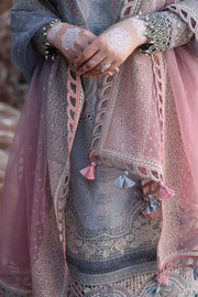 Grey Kameez Trouser Dupatta Embroidered Pakistani Eid Dress