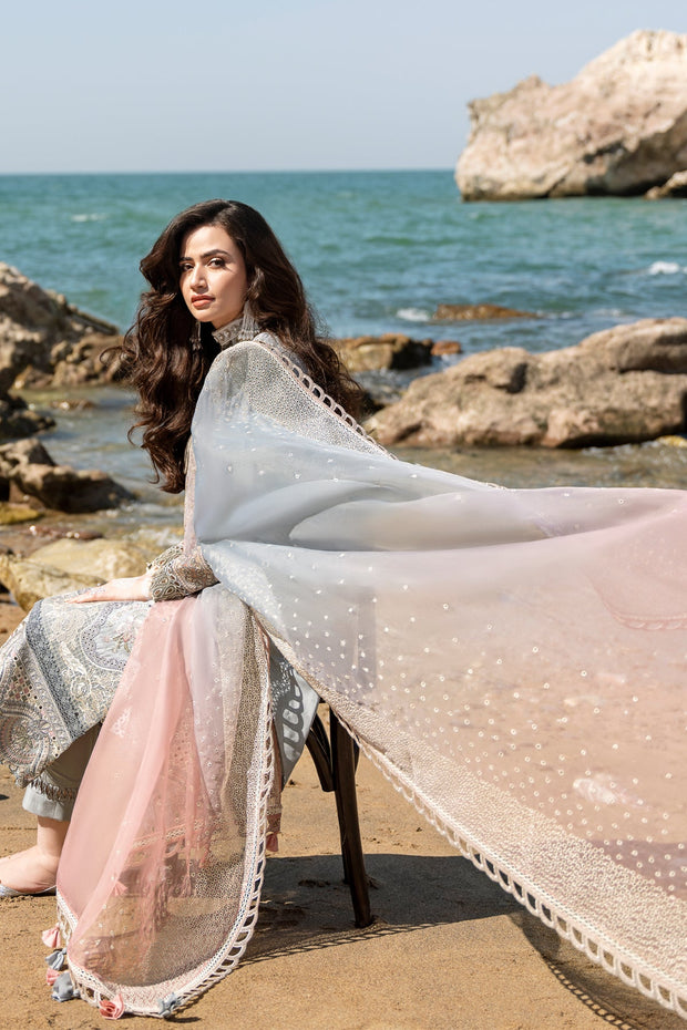 Grey Kameez Trouser Embroidered Pakistani Eid Dress Online