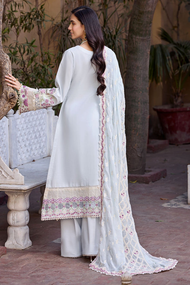 Grey Pakistani Long Kameez Trousers with Dupatta Eid Dress
