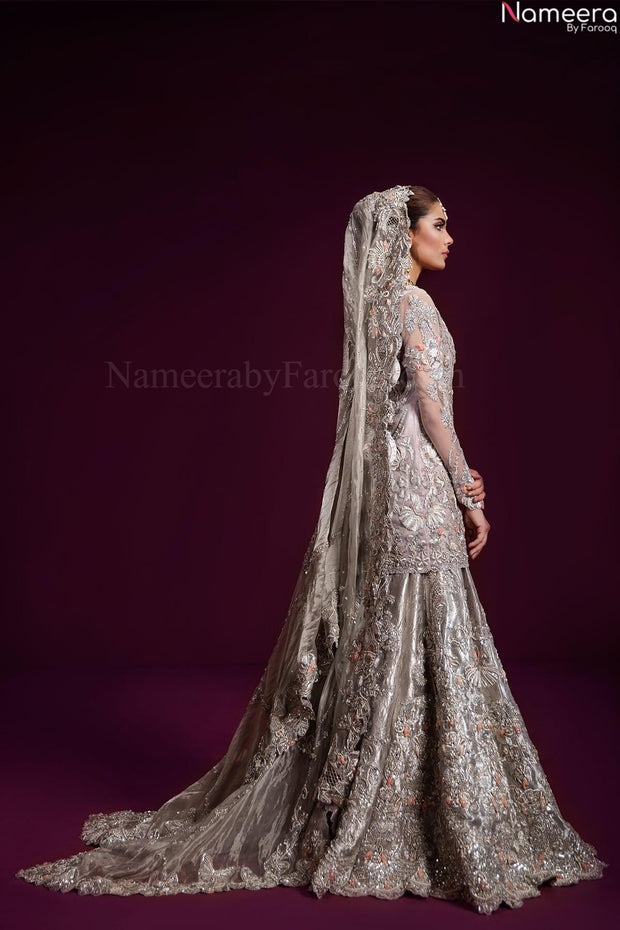 grey bridal dress