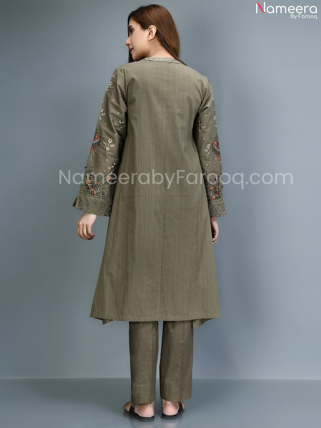 Grey Cotton Dress eid dress
