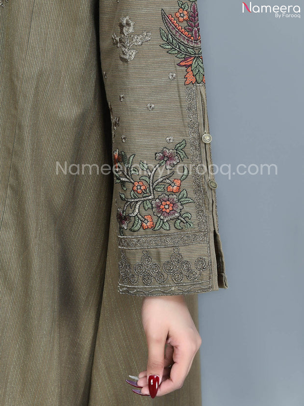 Grey Cotton Dress eid dress online