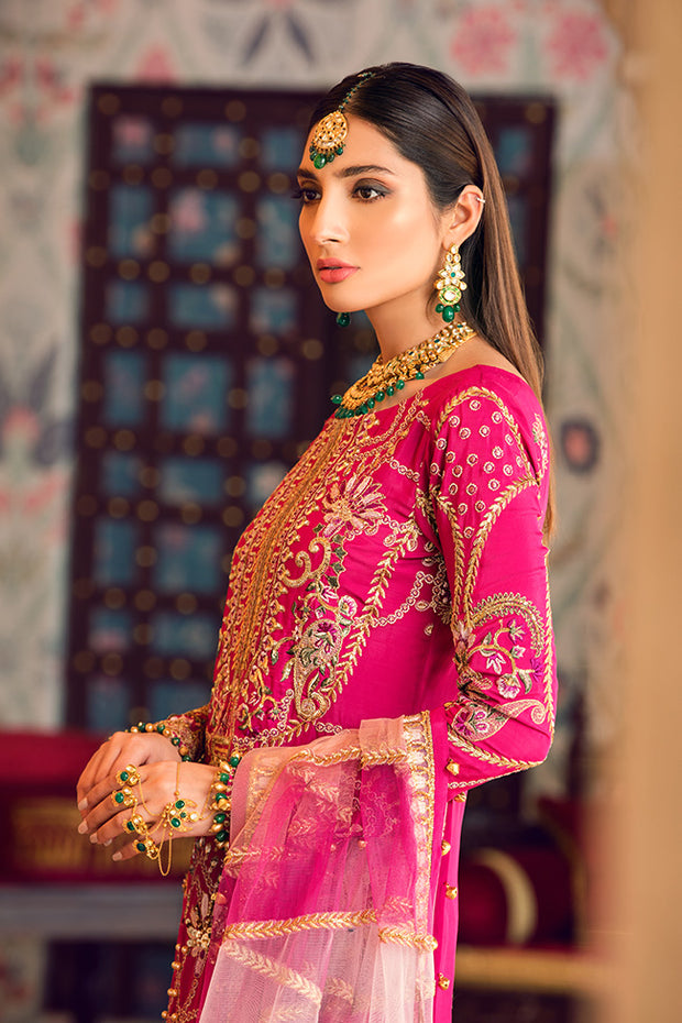 Latest designer embroidered grip dress in lavish pink color # P2441