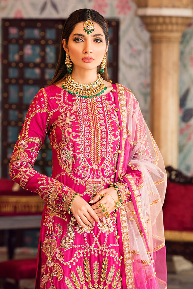 Latest designer embroidered grip dress in lavish pink color # P2441