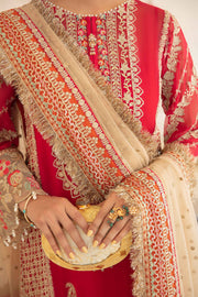 Hand Embellished Pakistani Kameez Salwar Suit in Shocking Pink Color