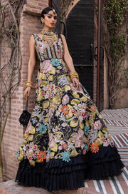 Heavily Embellished Black Frock Lehenga Dress 