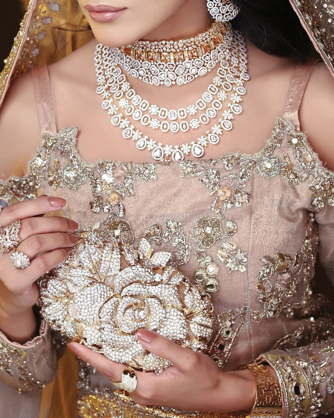 Premium Pakistani Bridal Gown with Embellished Dupatta