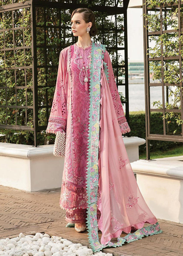 pink lawn dress design Heavily Embellished Pink Lawn Pakistani Eid Dress MEDIUM